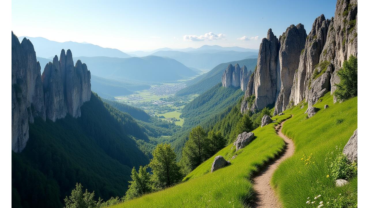 Panoramablick auf die typische Felsenlandschaft der Fränkischen Schweiz
