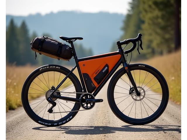 Fahrradtaschen und Bikepacking-Ausrüstung an einem Trekkingrad