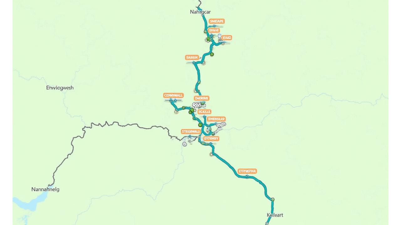 Interaktive Karte von Radwegen rund um Erlangen mit markierten Routen